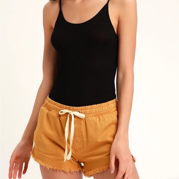 Billabong Coast Line Camel Denim Pull-On Shorts size Medium - Picture 3 of 8